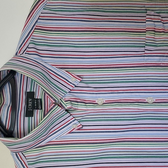 J. Crew Button Down Striped Shirt Size L 16-16 1/2 - Picture 3 of 4